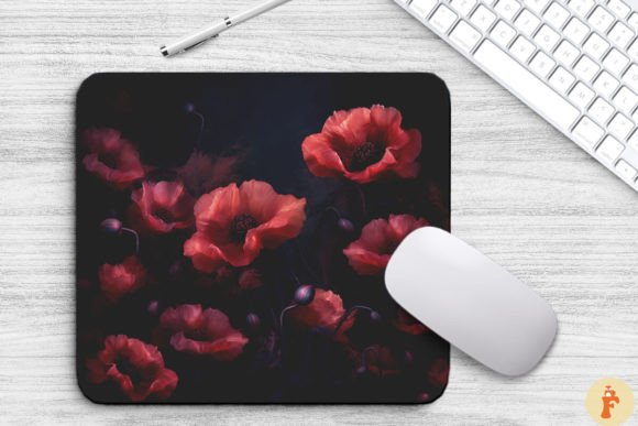 Download Dark-Romantic Poppy Flowers Mouse Pad - Romantic Collection