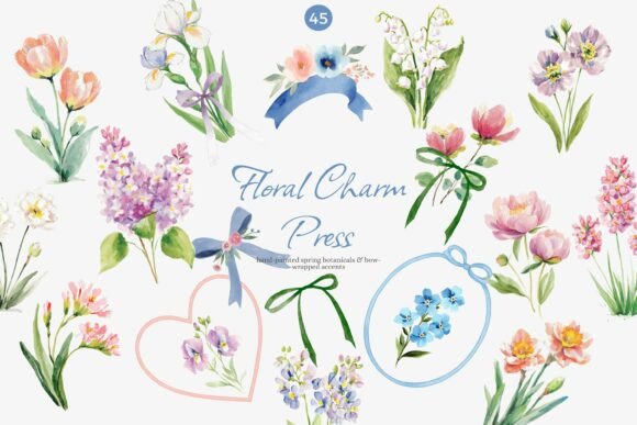 Download Collection of Spring Watercolor Florals - Premium Resources