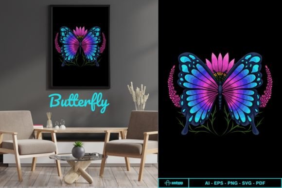 Download Butterfly Flower Lavender Illustration - Lavender illustration Collection
