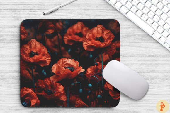 Download Dark-Romantic Poppy Flowers Mouse Pad - Romantic Collection