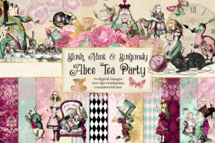Download Blush Mint and Burgundy Alice Tea Party - Blush Collection