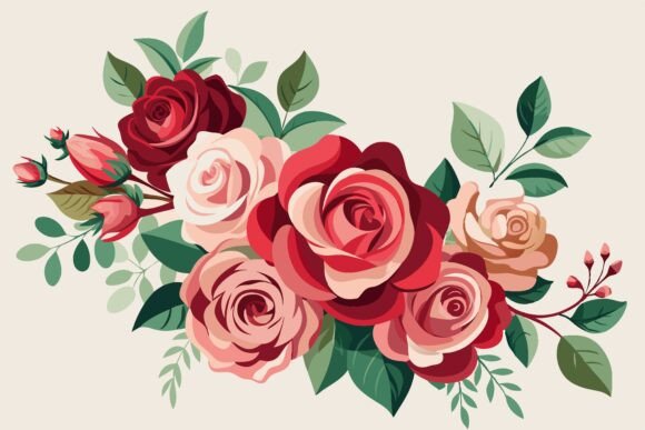 Download Watercolor Romantic Rose Corner Border - Romantic Collection
