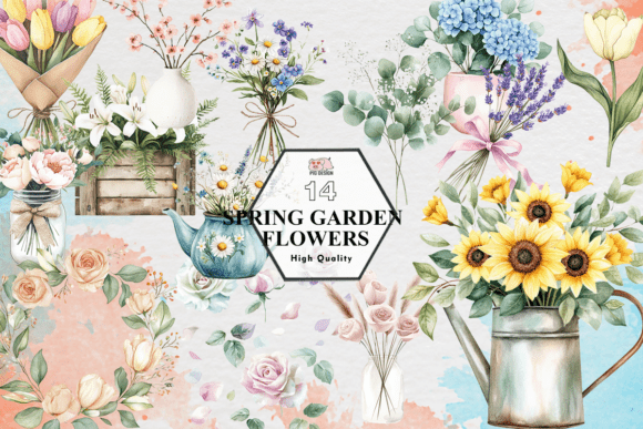 Download Spring Garden Flowers Clipart PNG - Garden flowers clipart Collection