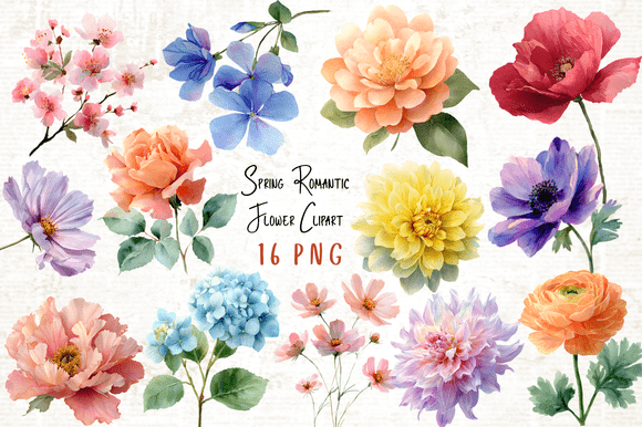 Download Spring Romantic Flower Clipart PNG - Romantic Collection