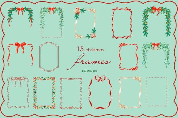 Download Scarlet Christmas Botanicals Frames - Premium Resources