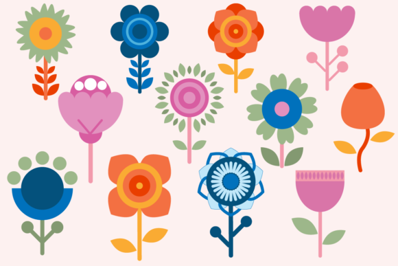 Download Set of 12 Garden Flowers Clipart - Garden flowers clipart Collection